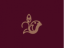 Logotipo de flor de pájaro