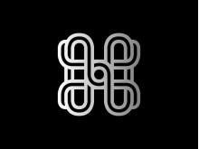 Logotipo de adorno de letra H