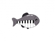 Logotipo de pez piano