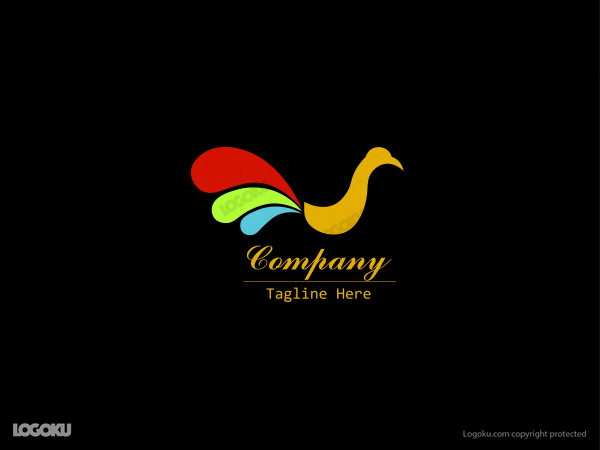 Logotipo colorido de aves de corral