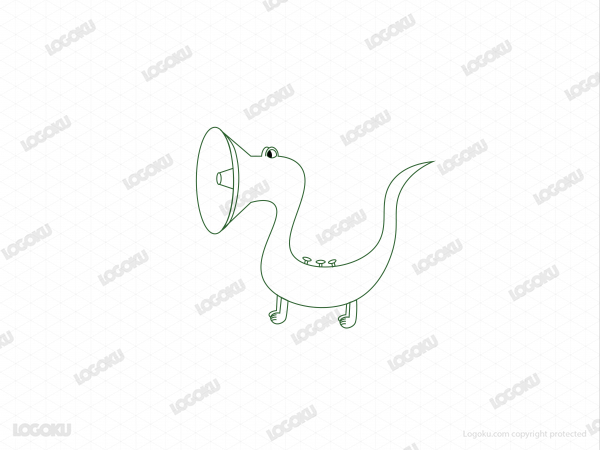 Logotipo de cocodrilo de trompeta
