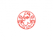 Logotipo de pollo rojo