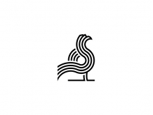 Logotipo de pájaro en espiral
