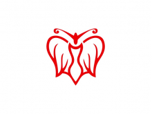 Logotipo de mariposa roja