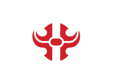 Logotipo elegante de la letra H del toro