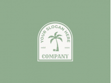 Logotipo del emblema del árbol de coco