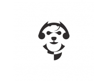 Logotipo de auriculares Panda