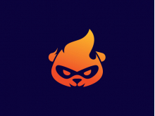 Logotipo de panda en llamas