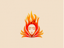 Logotipo de mujer de fuego
