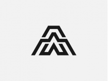 Letter Aw Piramid Logo