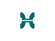 Logotipo de teléfono con letra H