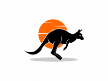 Logotipo de canguro simple