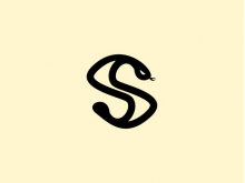Logotipo de la serpiente de la letra S de los músculos