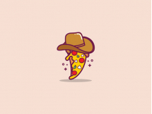 Logotipo de pizza vaquera