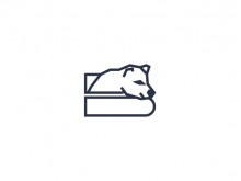 Logotipo de la letra B del oso polar