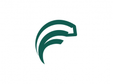 Letra F y logotipo de icono de reenvío