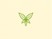 Logotipo de abeja de hoja natural
