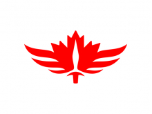 Logotipo de lanza de arce alado