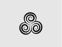 Logotipo de triple espiral