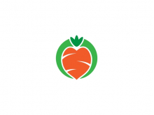 Logotipo de zanahoria único en forma de corazón