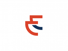 Logotipo elegante de la letra Ce o Ec