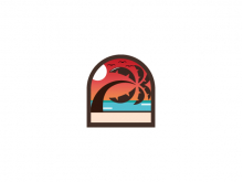 Logotipo de ventana con vista a la playa
