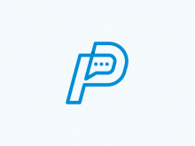 Letra P y logotipo de chat