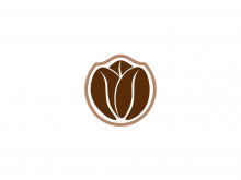 Logotipo de rosa de café