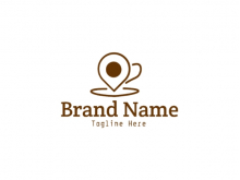 Logo Cafe con un tema de ubicación simple