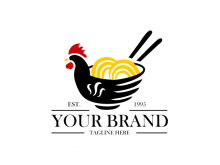 Logotipo de fideos tostadores