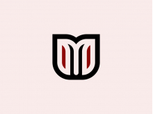 Iniciales Letra M Owl Logo