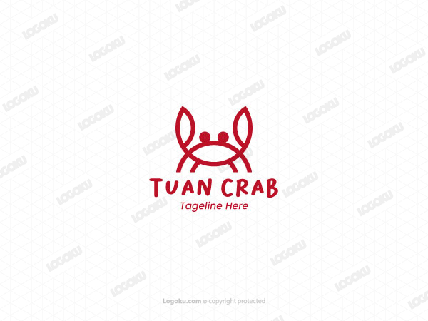 Krabben-Logo für Meeresfrüchte-Geschäft