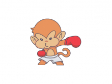 Logotipo de mono de boxeo