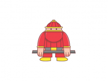Logotipo de bombero mascota