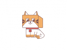 Logotipo de gato cuadrado