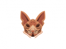 Logotipo del gato Sphynx