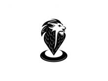 Logotipo de cabeza de león y ubicación