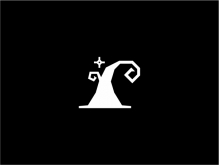 Logotipo de la estrella del sombrero del mago del árbol