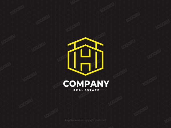 Logotipo H inicial de la casa