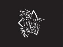 Águila y escudo de logotipo tribal abstracto