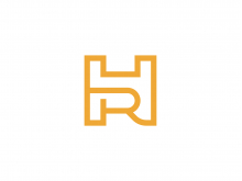 Logotipo de letra Hr o Rh