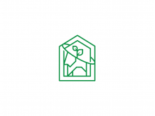 Logotipo de la casa y el agricultor