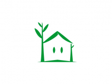 Logotipo de casa y planta