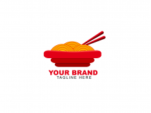 Logotipo de fideos ramen para uso comercial