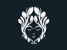 Leaf And Face Logo