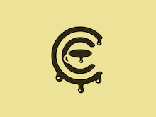 Letra C para logotipo de café