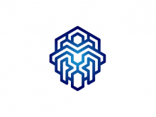 Logotipo de león geométrico