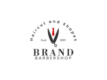 V Scissors Suit Barber Logo