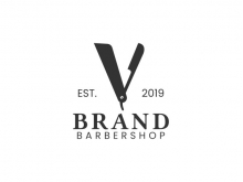 Buchstabe V Razor Barbershop-Logo