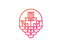 Logotipo de ramo de tulipanes